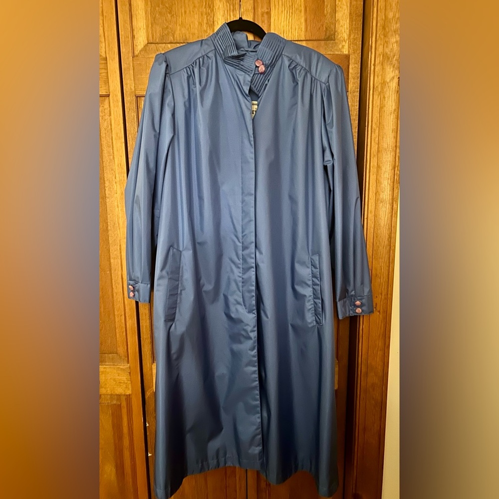 Fleetstreet Gorgeous Vintage Retro Mod Classic Woman’s Blue Sz 16 Trench Coat